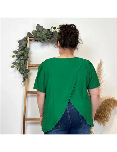 K357- Blouse «By One» (T40-T48) (vert brésil)