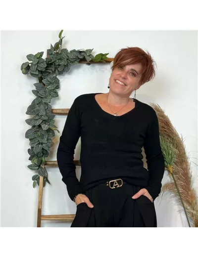 Y254- Pull Laine Cachemire "Tricotonic" (les T36&40) (noir)