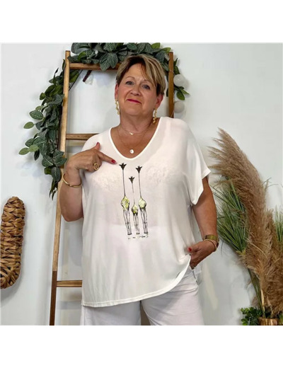 Z145- T-Shirt Girafes (Gt) 🇮🇹 (blanc)