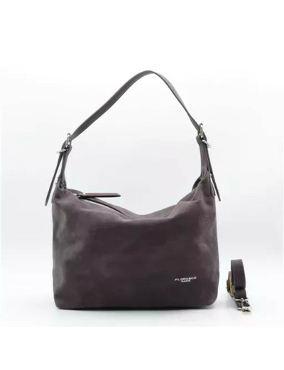P402- Sac besace aspect Daim Flora & Co (gris)