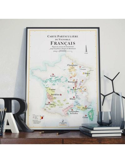 Affiche Carte du vignoble français