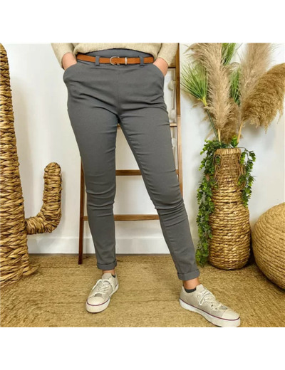 L799- Pantalon Stretch (T36-T46) 🇮🇹 (gris)