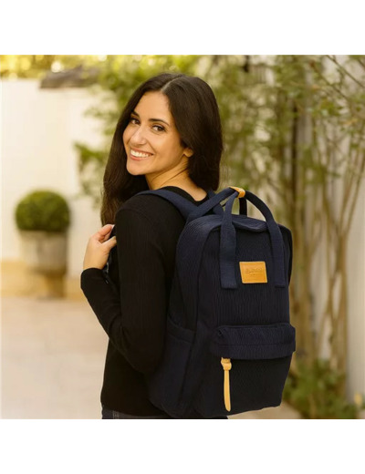 P399- Sac à dos "Velour" Flora & Co (marine)