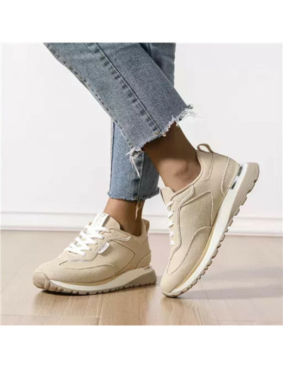 R401- Sneakers crantées Moow ( T36-T41) (beige)