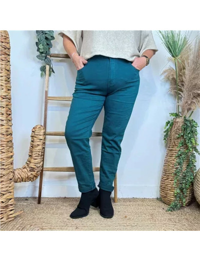P140- Jean 7/8ème Voggo T42-T50 (bleu pétrole)