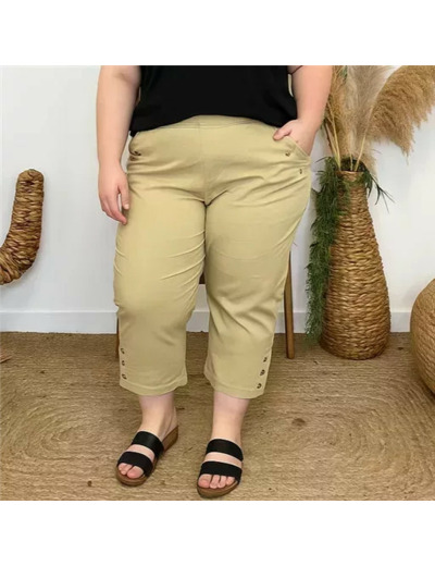 T541- Pantacourt stretch uni JST (T38-T52) (beige)