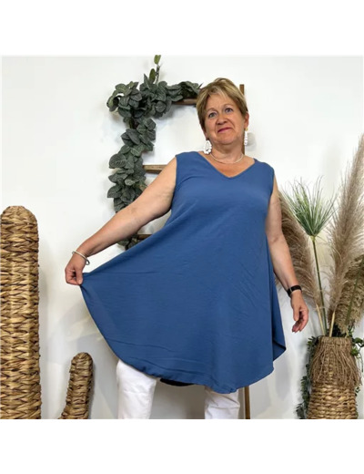 L448- Tunique unie (Tu) 🇮🇹 (bleu jeans)