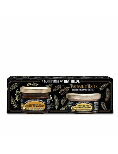Coffret Duo Bloc De Foie Gras De Canard Et Chutney De Figue Au Ratafia 2x50g