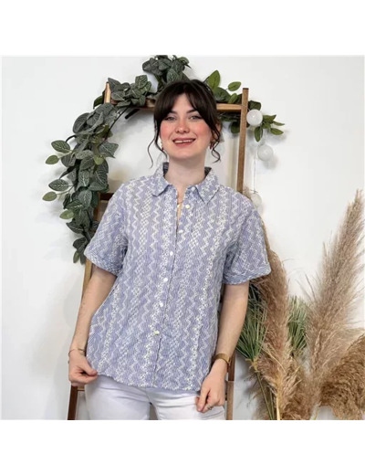 K365- Blouse « Version Féminin » (T36-T40) (bleu indigo)