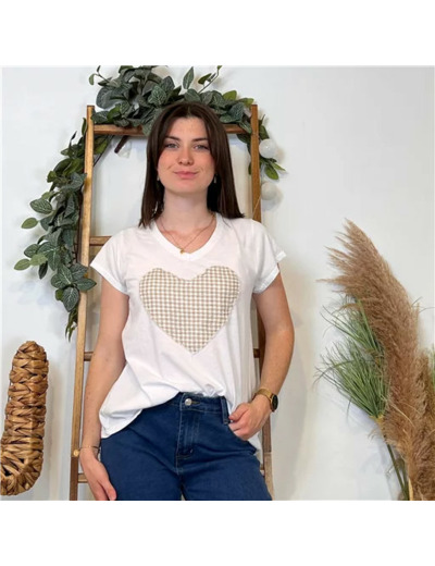 K165- T-Shirt « Vichy » (Tu) 🇮🇹 (fond blanc)