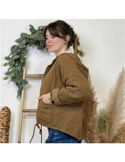 K028- Veste Matelassée Coton (Tu) 🇮🇹 (camel)