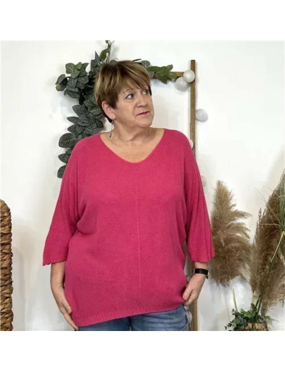 K559- Pull Nid d'Abeille (Gt)  🇮🇹 (fuchsia)