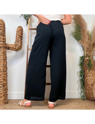 L761- Pantalon flou large 1er PRIX (Tu) (noir)