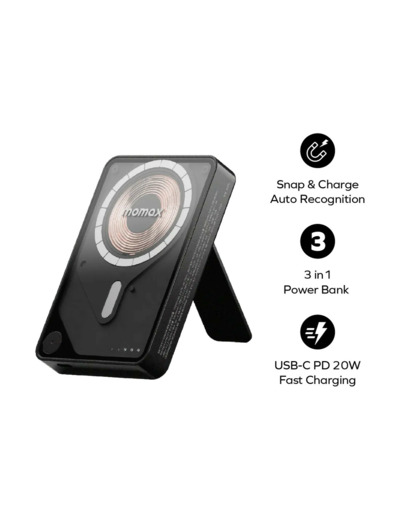 MOMAX Batterie externe magnétique 1-Power X Pro USB-C 5000/10000 mAh
