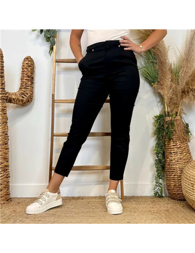 L748- Pantalon Tailleur Taille Haute (T36-T40) (noir)