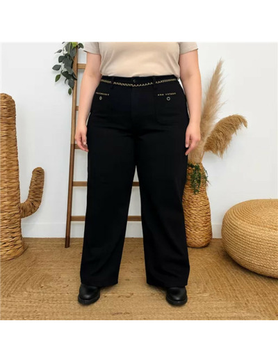 M966- Jean Wide Leg "Seventies" Voggo (T42-T50) (noir)