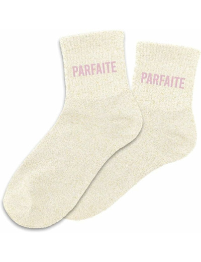STC - Paire DE Chaussettes Paillettes Parfaite Femme, Beige à paillettes, 36-42