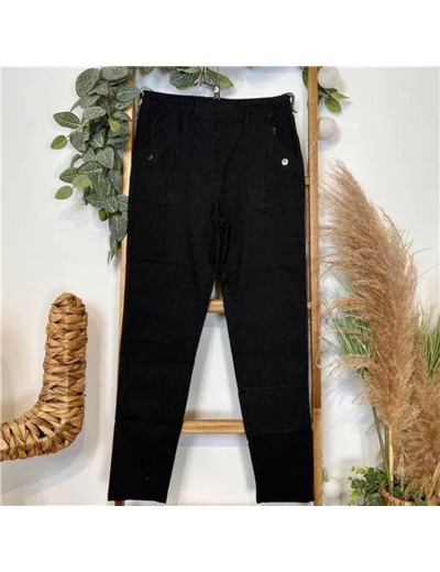 T546- Pantalon Confort Chaud (T38-T52) (noir)