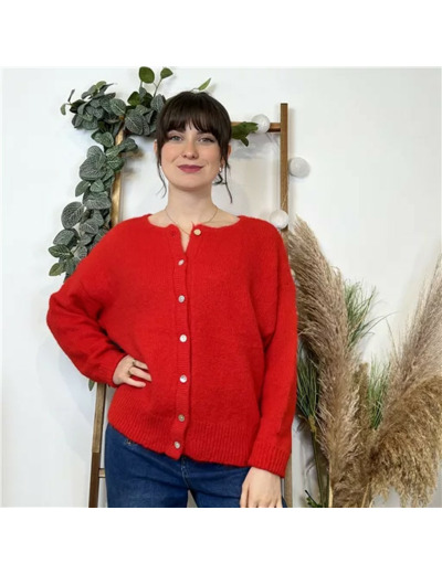 K583- Gilet Classique "Maëlle" (Tu) (rouge)