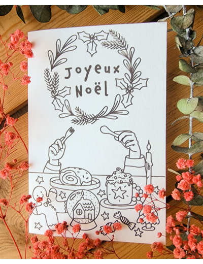 Carte à broder Noël - Goûter de Noël