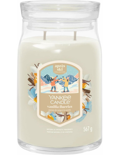 Yankee Candle grande jarre averse de neiges à la vanille  –  Collection d'hiver 2025 – Apres Ski » avec durée de combustion jusqu'à 90 heures