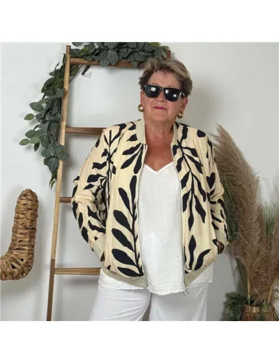 K171- Bomber Maëlle Fougères (T40-T48) (ecru)