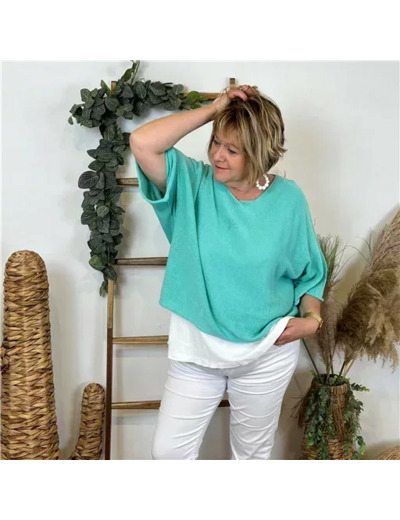Z144- Pull Crop Top Emporium (GT) (vert d'eau)