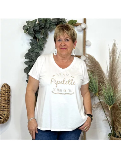 L453-T Shirt C’Mélodie Pipelette 🇮🇹 (blanc)