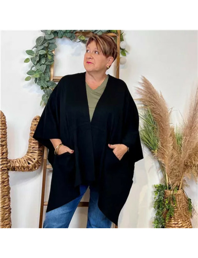 Z105 Gilet Oversize uni (Gt) (noir)