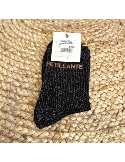V316- Chaussettes paillettes "Pétillante" (noir)