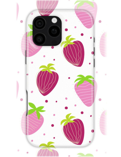 Strawberry Design | Coque de téléphone 3D 2en1 Ultra-résistante