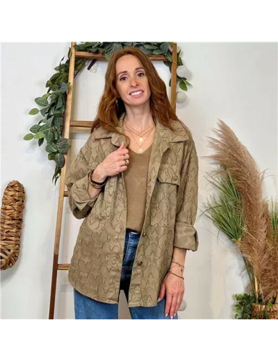 K110- Veste « Coton brodé…» (Tu) 🇮🇹 (beige)