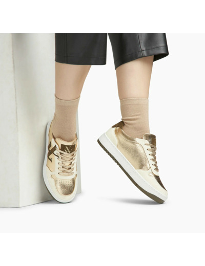 Baskets monogramme or et kaki - Cidem - Vanessa Wu