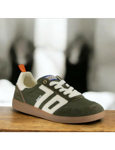 Ghost Femme cuir&nylon olive ligne orange - Back70