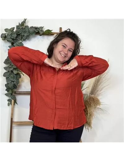 K801- Chemisier "Maelle" unie (rouille)
