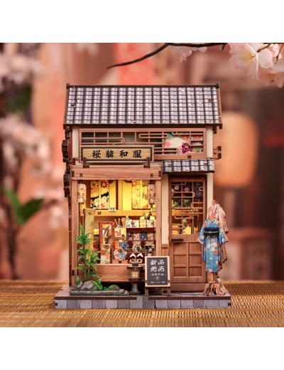 Sakura o Kimono Shop - Maquette Booknook Serre-livre
