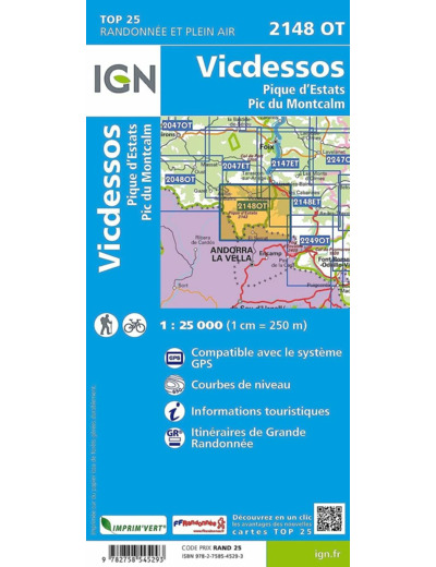 2148OT VICDESSOS, PICS ESTATS ET PIC DU MONTCALM / RECTO