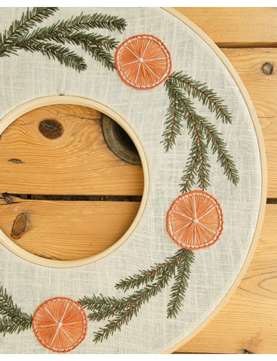 Patron de broderie Noël PDF "Ma couronne de Noël"