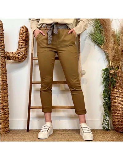 L749- Pantalon Stretch (T36-T50) 🇮🇹 (camel)