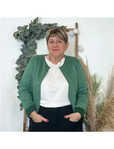 Z551. Veste courte suédine (T46-T50)) (vert brésil)