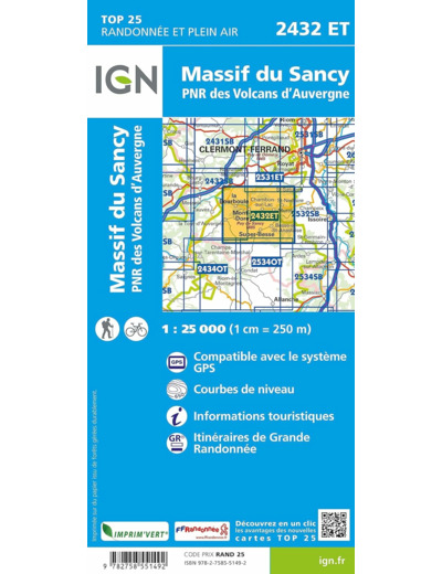 2432ET MASSIF DU SANCY PNR VOLCANS D'AUVERGNE
