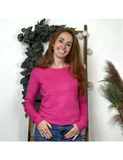 Y256- Pull Laine Cachemire "Tricotonic" (les T36&40) (fuchsia)