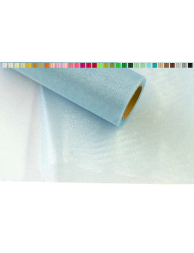 Tissus organza 16 cm de large 9 metres de long colori bleu ciel