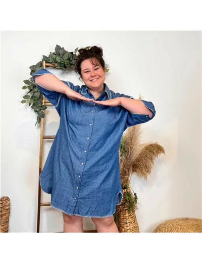 K330- Robe jean «By One» (T40-T48) (denim)