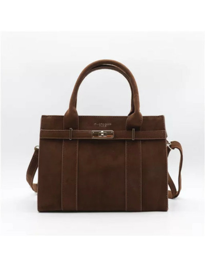 P399- Sac porté main aspect Daim Flora & Co (marron)