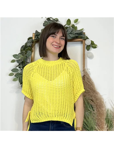 K478- Pull Grosse Maille (Tu) 🇮🇹 (jaune)