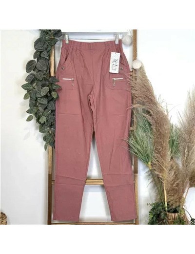 T545- Pantalon Confort JST (T38-T52) (rose poudré)