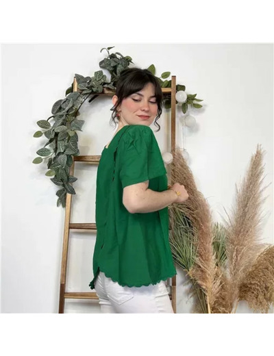 K357- Blouse «By One» (T36-T40) (vert brésil)