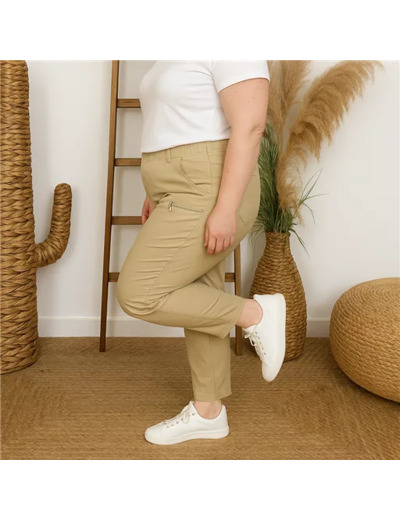 T545- Pantalon Confort JST (T38-T52) (beige)