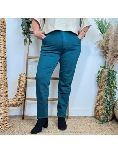 P164- Jean Slim Voggo T42-T50 (bleu pétrole)